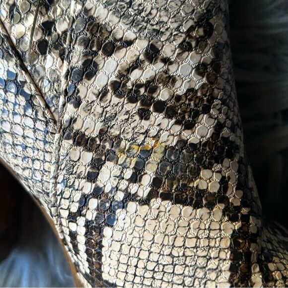 Beast Fashion snake skin print block heel ankle boots women’s shoe size 7 - Picture 8 of 8